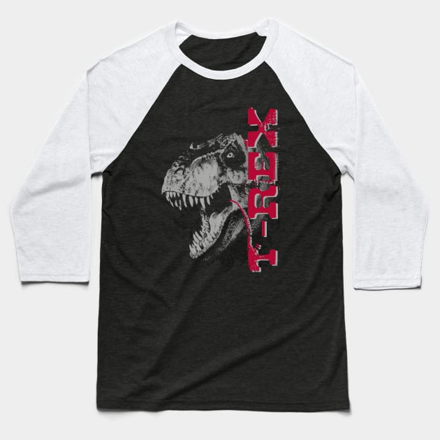 T Rex Dinosaur Baseball T-Shirt by thatscool